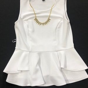 White peplum tank top
